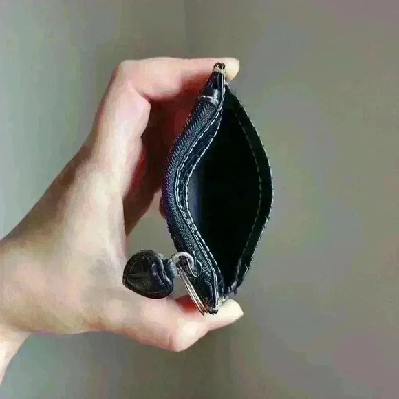 Brighton Monogram Gray & Black Checkered Heart Monogram Coin Purse - Picture 4 of 6